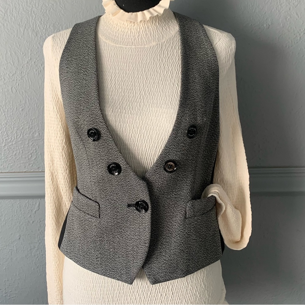 Express, Suit Vest, Gray/Black, size 4